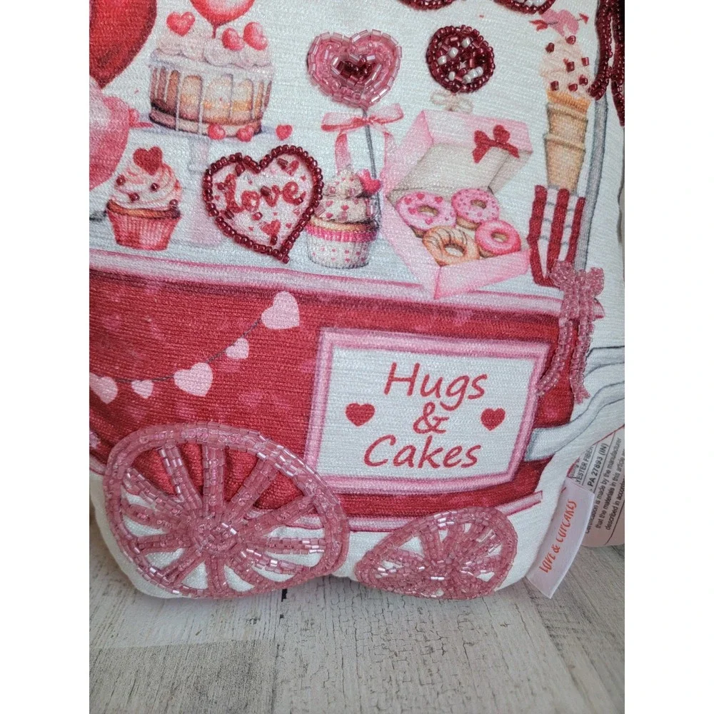 Love cupcakes beaded Valentine‎ hugs cakes plush pillow home decor cookie